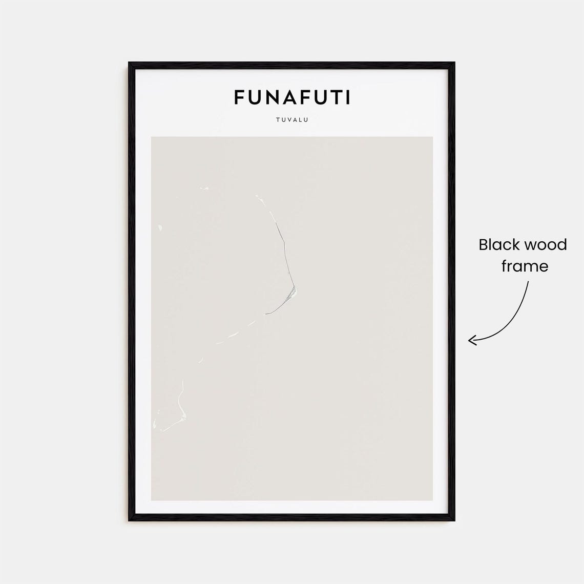 Funafuti Tuvalu Minimalist Beige Atoll Island Map Home Decor Poster - Image 3