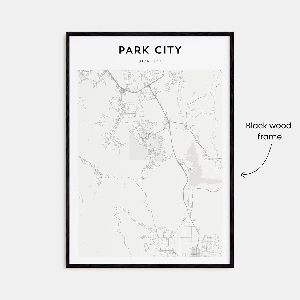 Park City Utah Wasatch Mountains Minimalist Town Map Travel Poster - Image 3