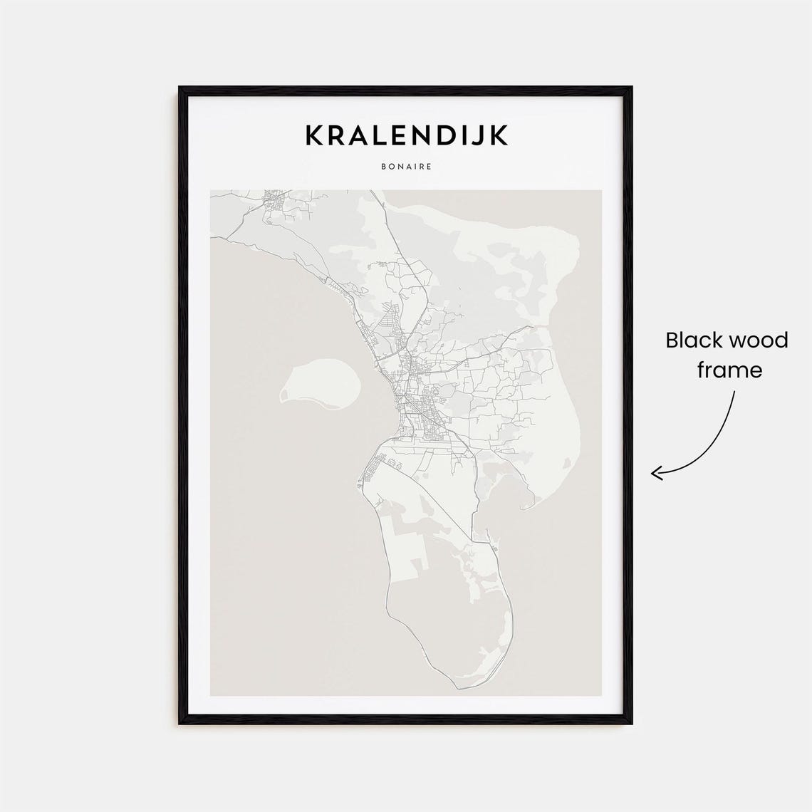 Kralendijk Bonaire Minimalist Island City Map Elegant Decor Art Poster - Image 3