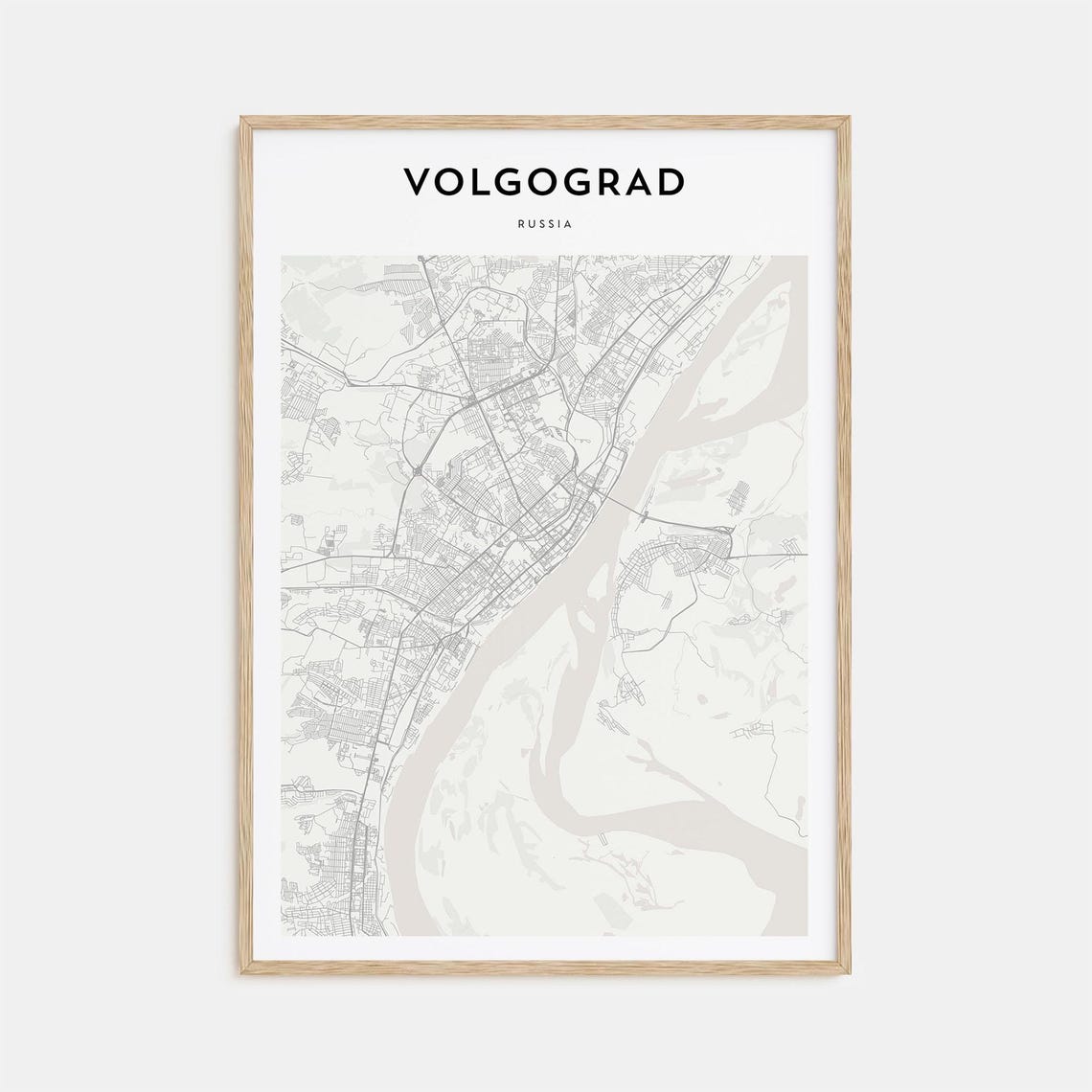 Volgograd Russia Elegant Minimalist City Street Map Poster Gift