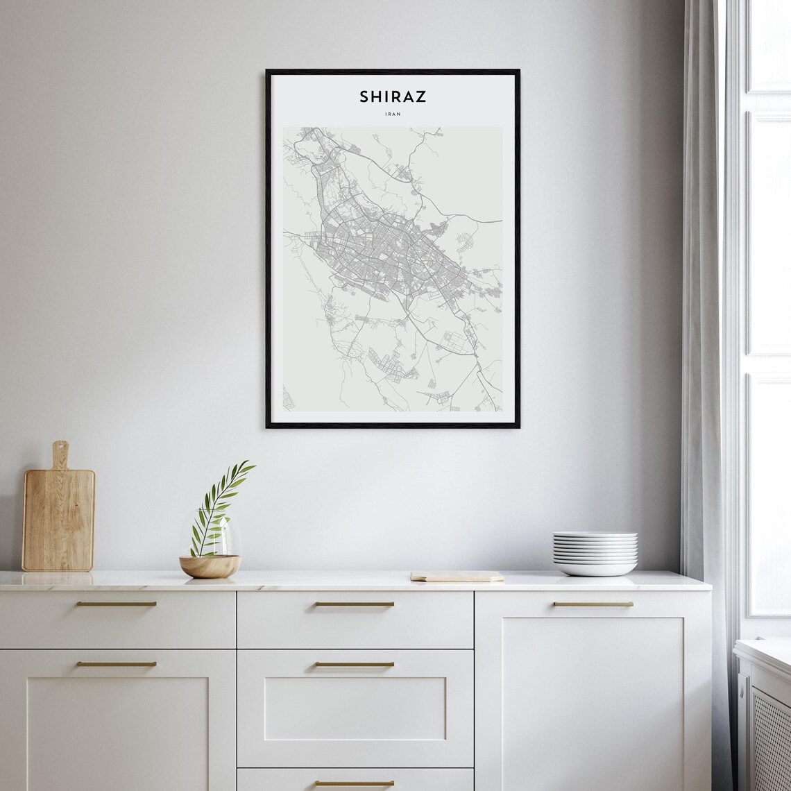 Shiraz Iran Modern Scandinavian Minimalist City Map Travel Poster - Image 2