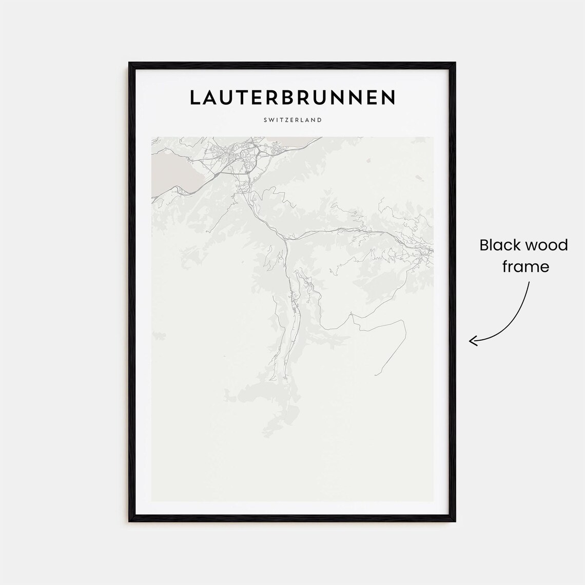 Lauterbrunnen Map Print - Minimalist Line Art - Image 3