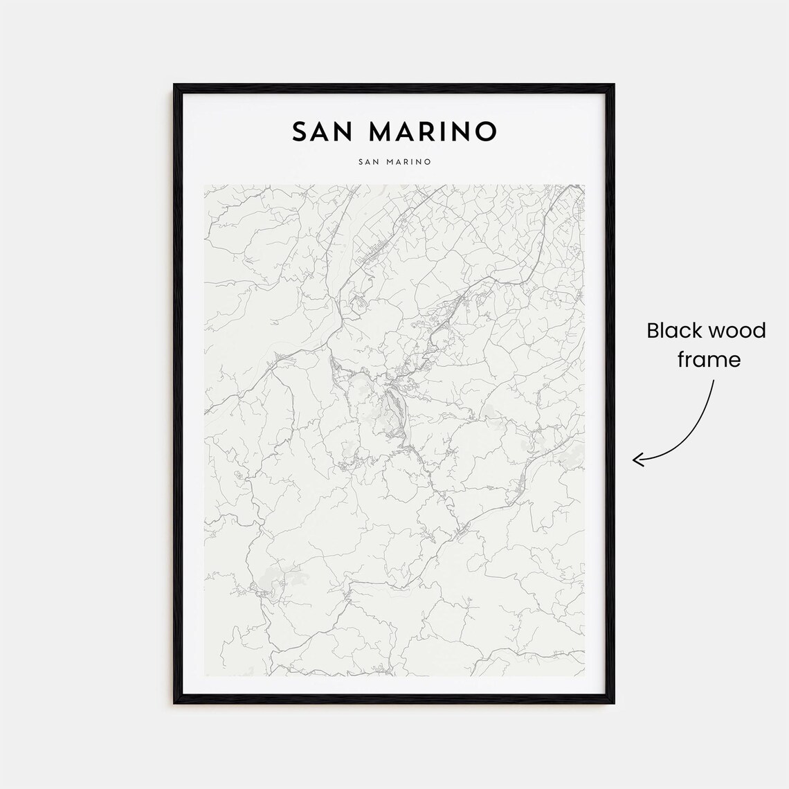 San Marino Minimalist City Street Map Tiny European Country Poster - Image 3