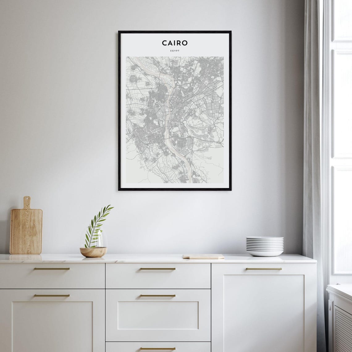 Cairo Egypt Nile River City Street Map Poster with Bold Typography - Image 2