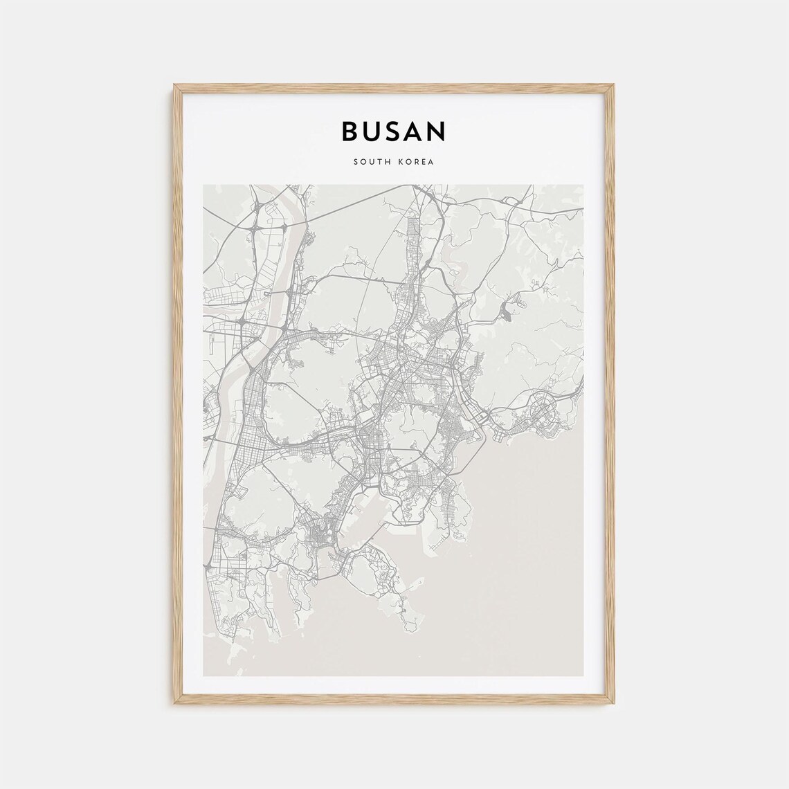 Busan South Korea Minimalist City Street Map Modern Wall Art Decor