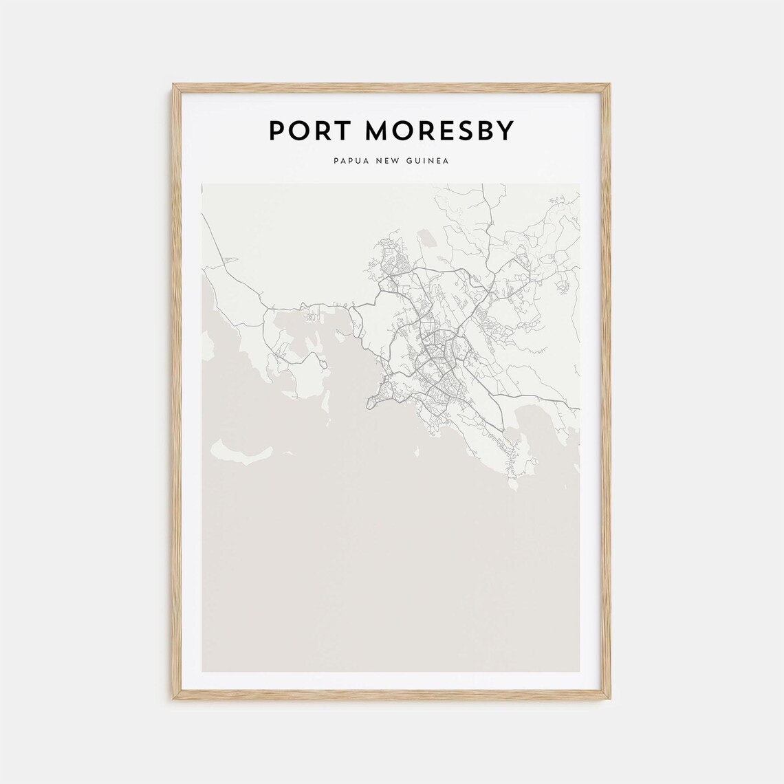 Port Moresby Papua New Guinea Minimalist City Map Street Art Poster