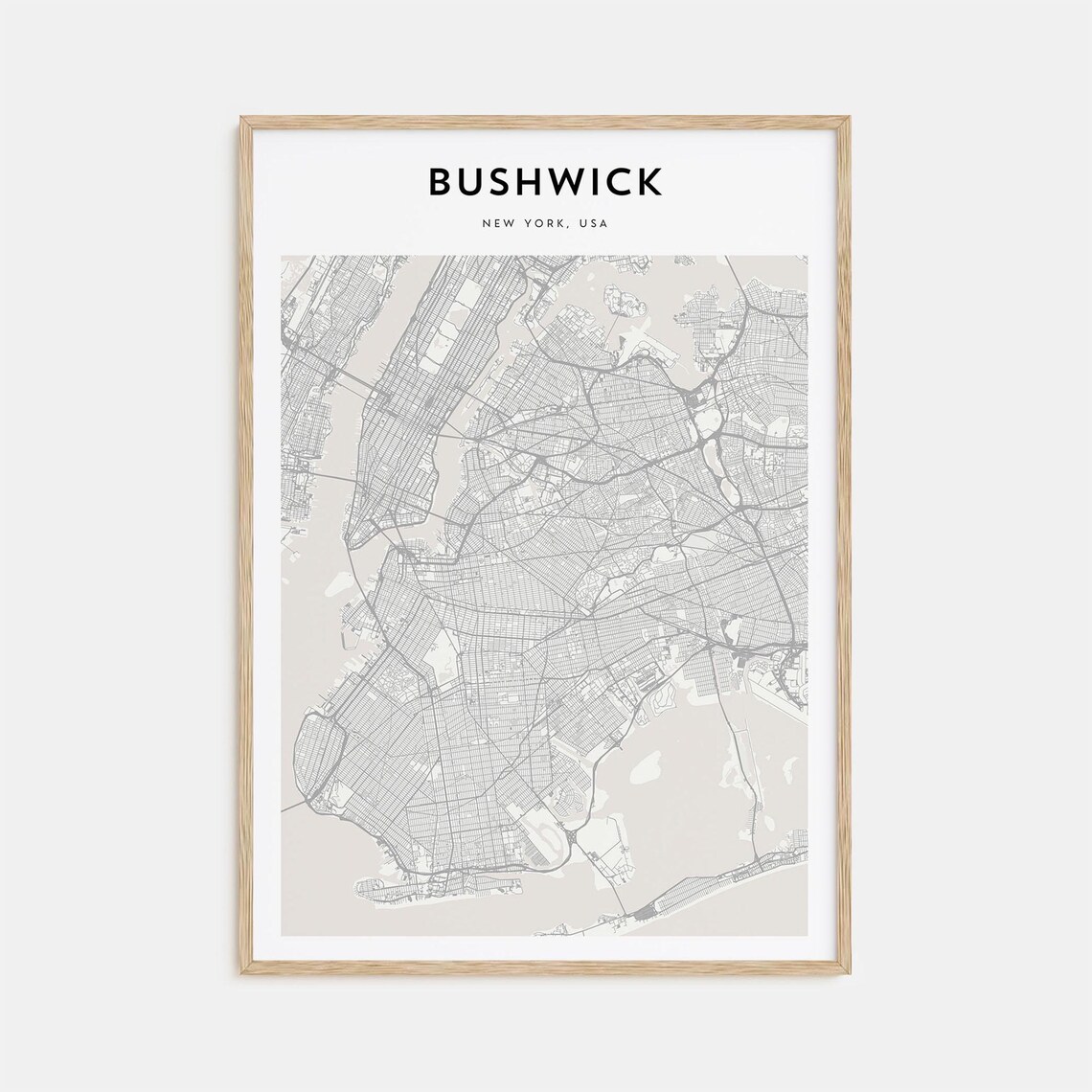 Bushwick Personalized Map Art, New York Travel Poster