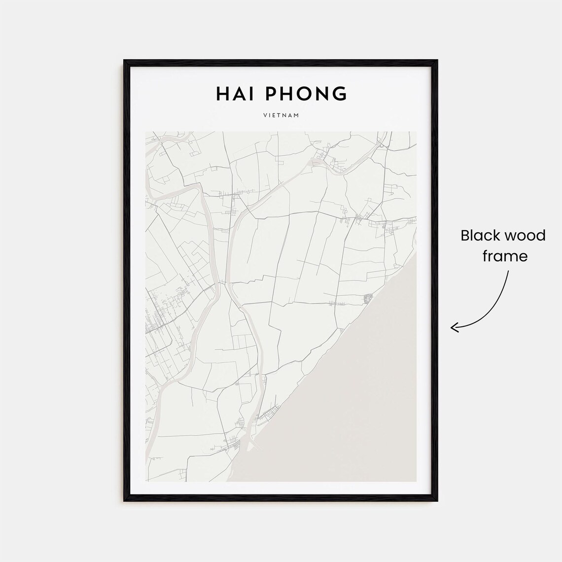Hai Phong Vietnam Minimalist Harbor City Map Wall Decor Poster - Image 3