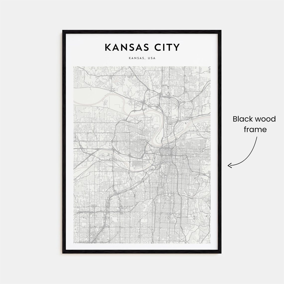 Kansas City Map Poster Kansas Kansas City Map Print Kansas City Personalized Map Art Kansas City Wall Art Kansas City Travel Print - Image 3