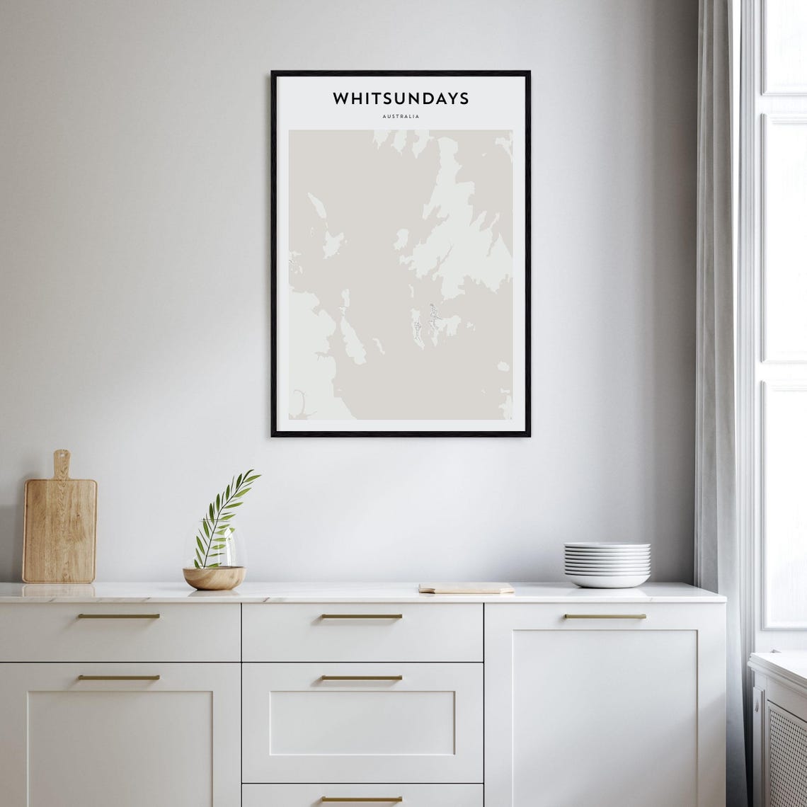 Whitsundays Australia Minimalist Islands Map Vintage Art Poster - Image 2