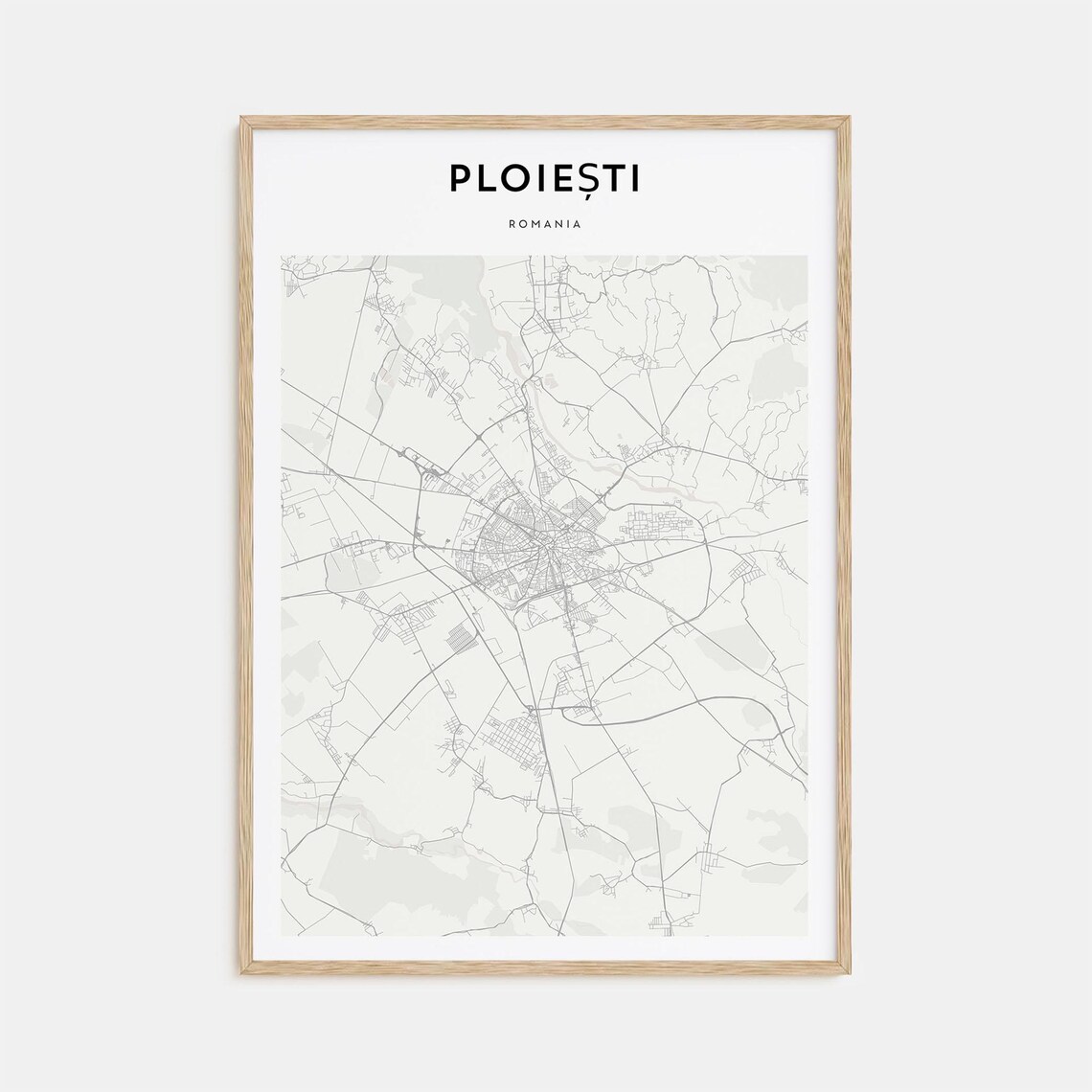 Ploiesti Romania Minimalist City Street Map Poster Modern Travel Decor