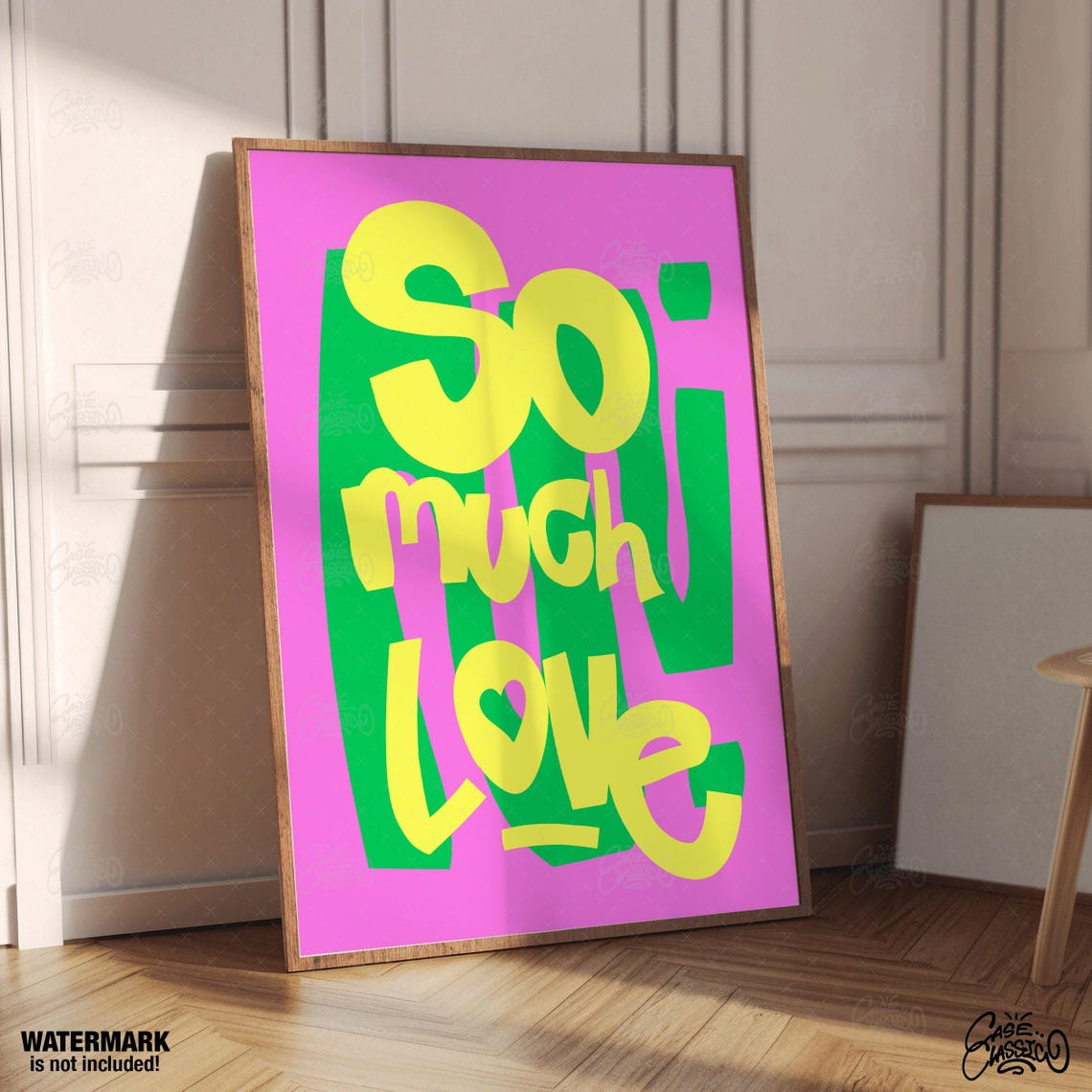 So Much Love Neon Graffiti Style Bold Color Pop Quote Poster - Image 2