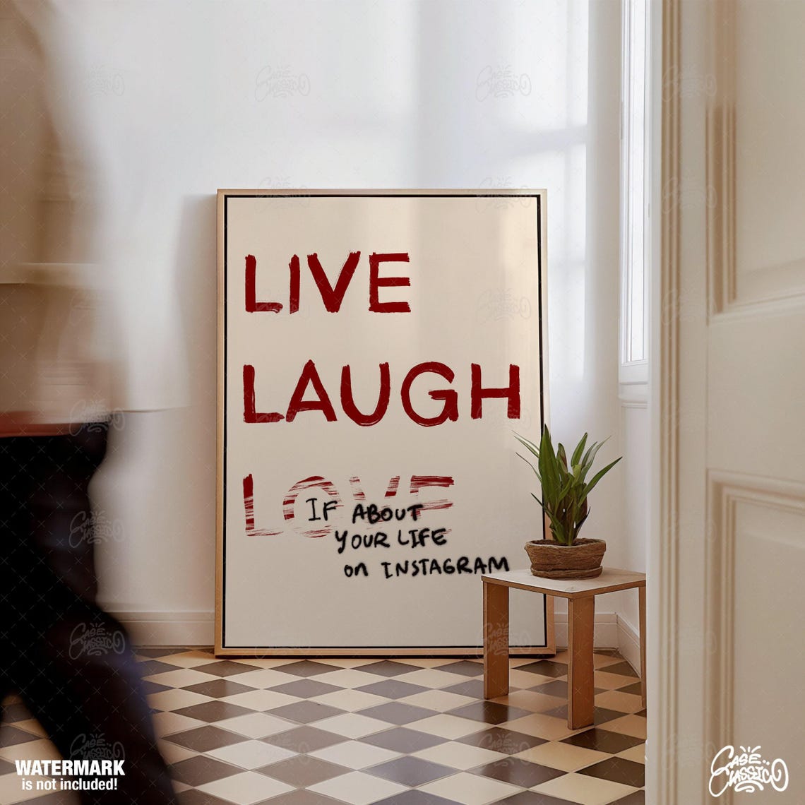 Laugh Loud If About Your Life On Instagram Funny Quote Poster - Image 4