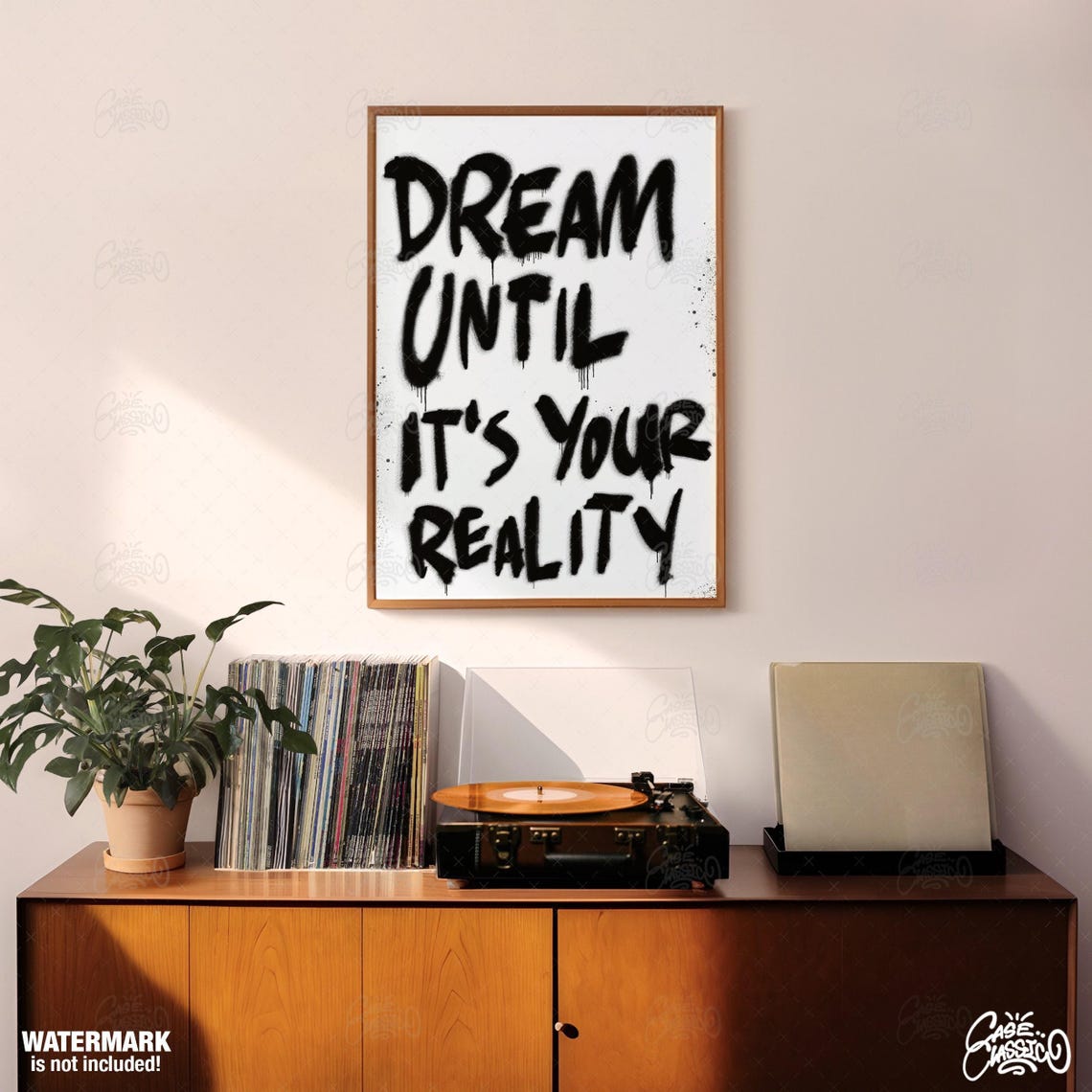 Dream Until It's Your Reality Spray Paint Grunge Quote Poster - Image 2