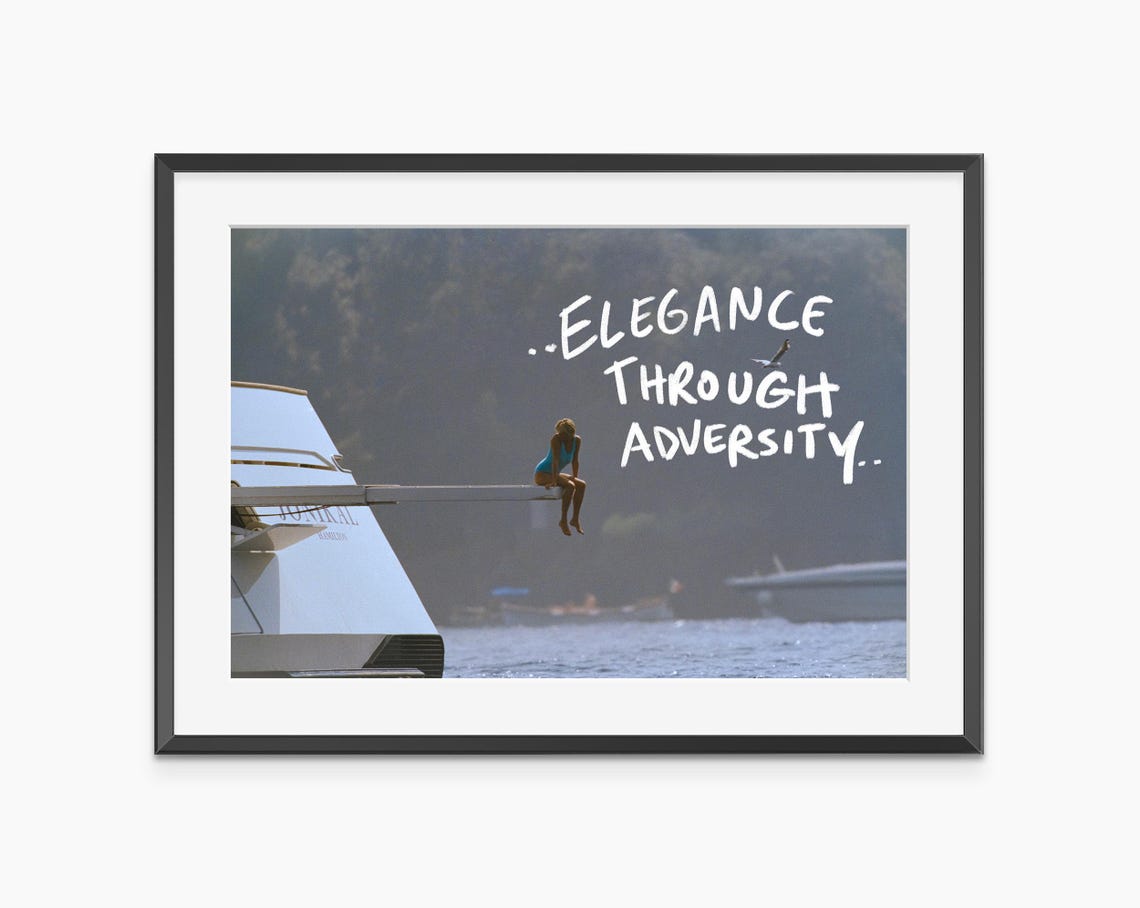Poignant Cinematic Elegance Through Adversity Framed Photo Poster