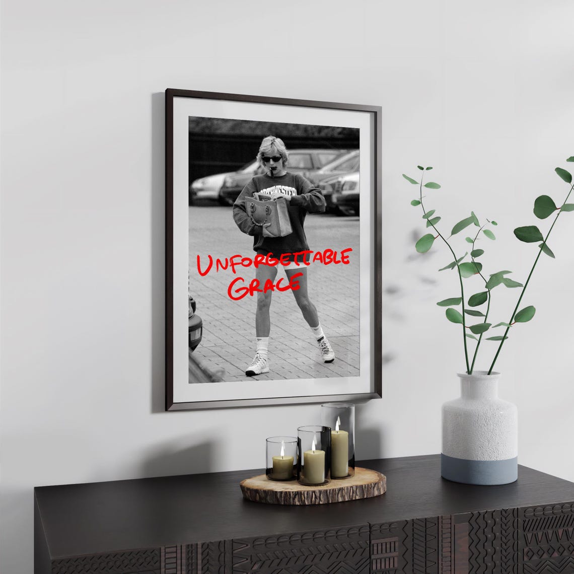 Unforgettable Grace Princess Diana Black And White Photo Poster - Image 3