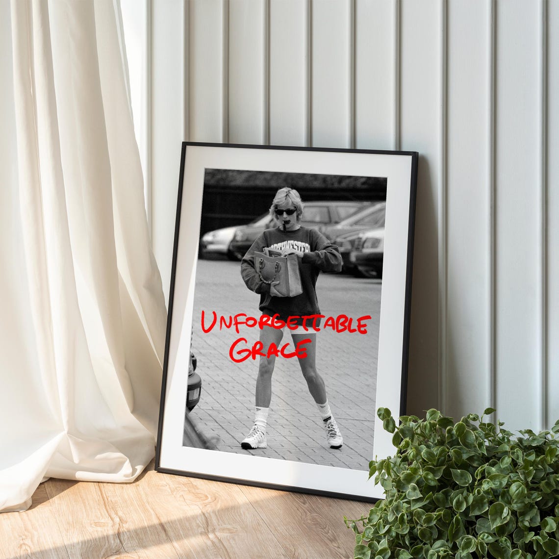 Unforgettable Grace Princess Diana Black And White Photo Poster - Image 4