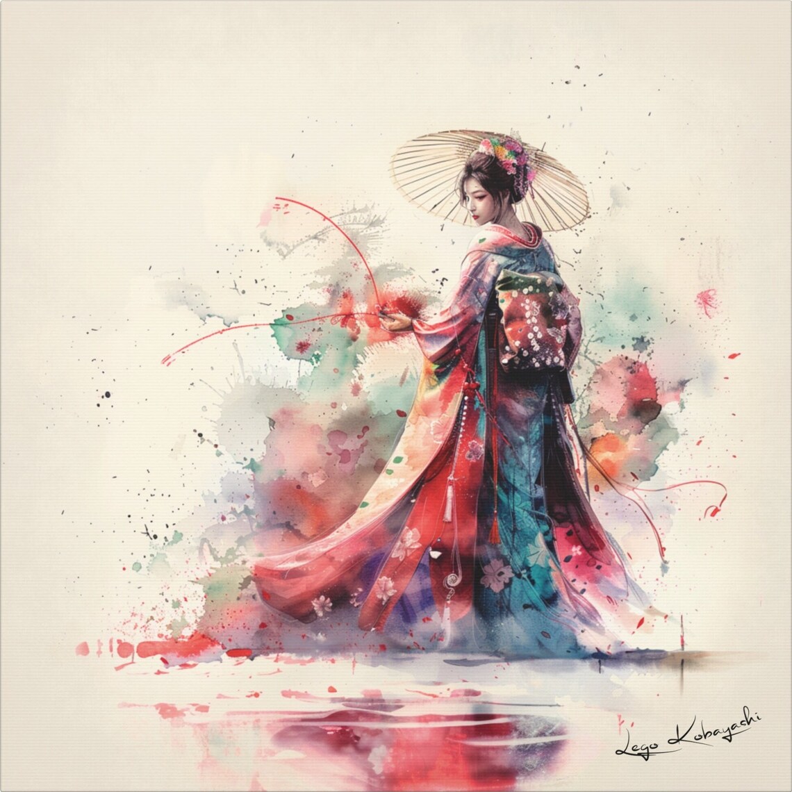 Hatsuko Yamashita Geisha 28 Watercolor Art Print