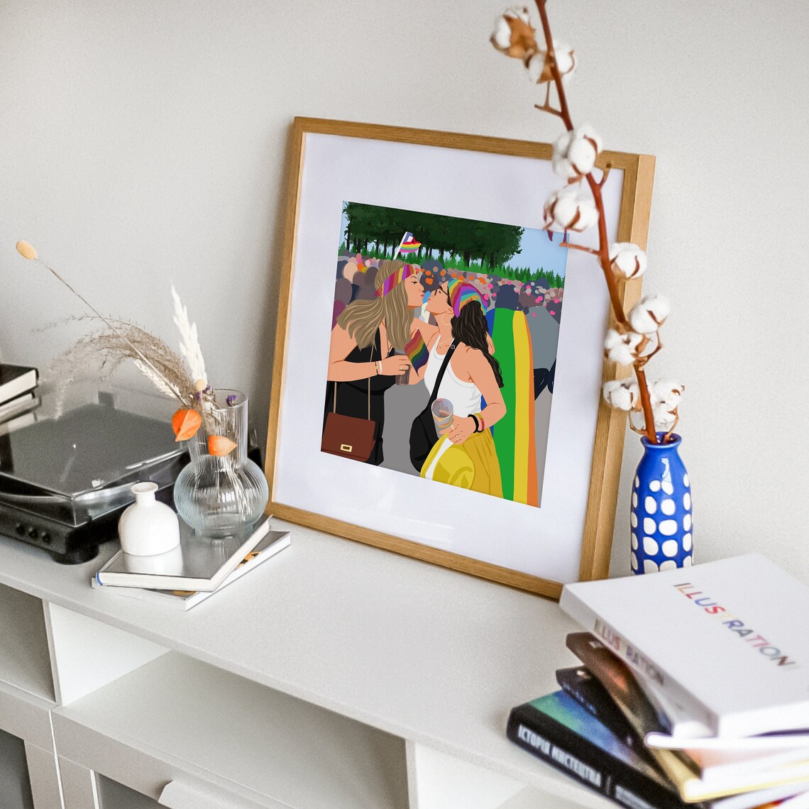 Custom Best Friends Portrait Illustration Three Girls Pop Art Gift Poster - Image 3