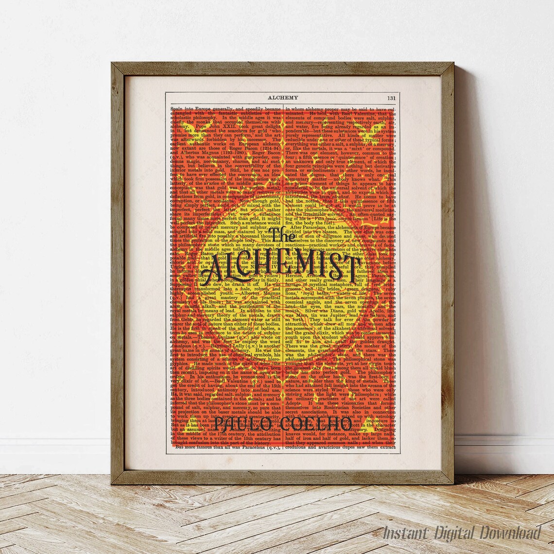 Paulo Coelho The Alchemist Vintage Dictionary Page Book Art Print Poster