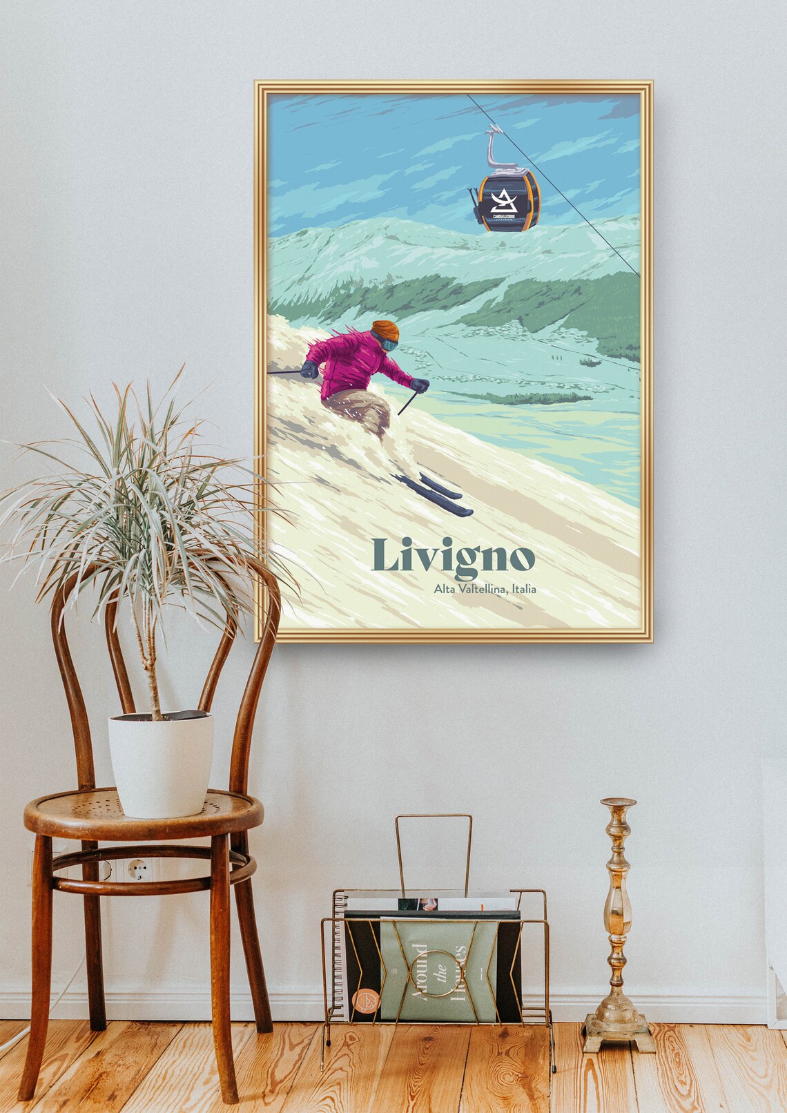 Livigno Ski Resort Vintage Travel Poster, Italian Alps - Image 2