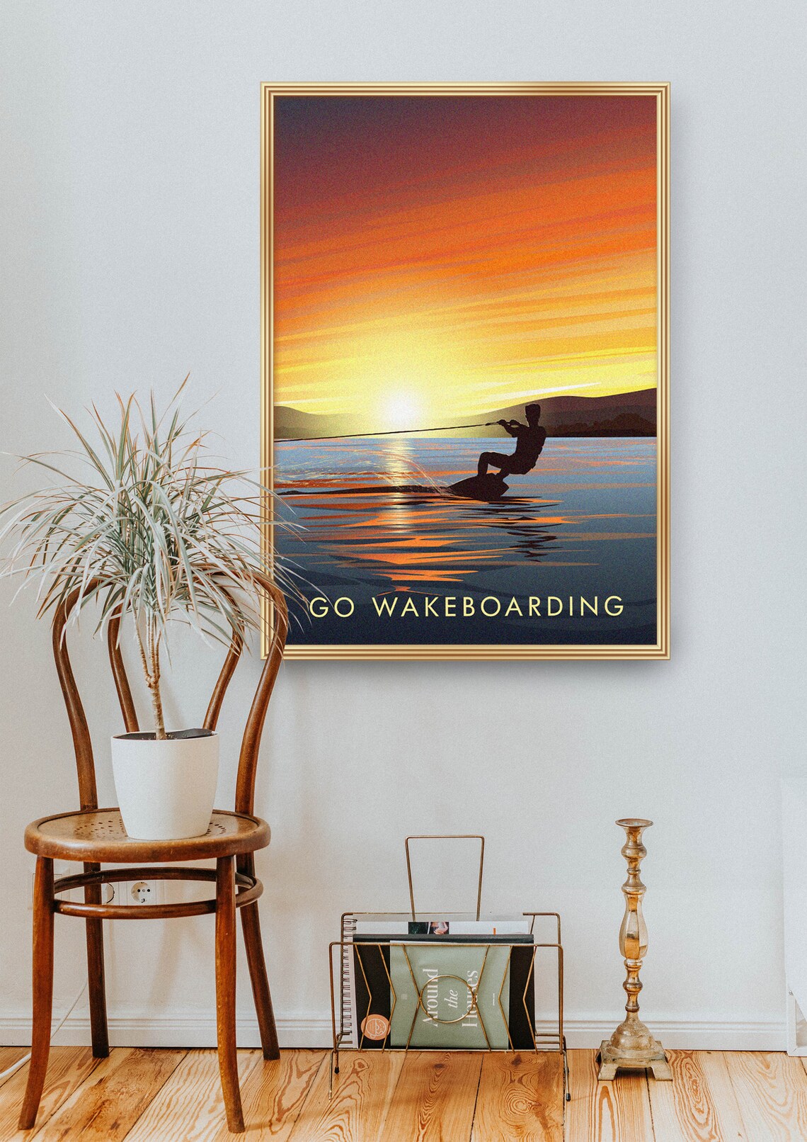 Go Wakeboarding Retro Travel Poster, Outdoor Adventure - Image 4