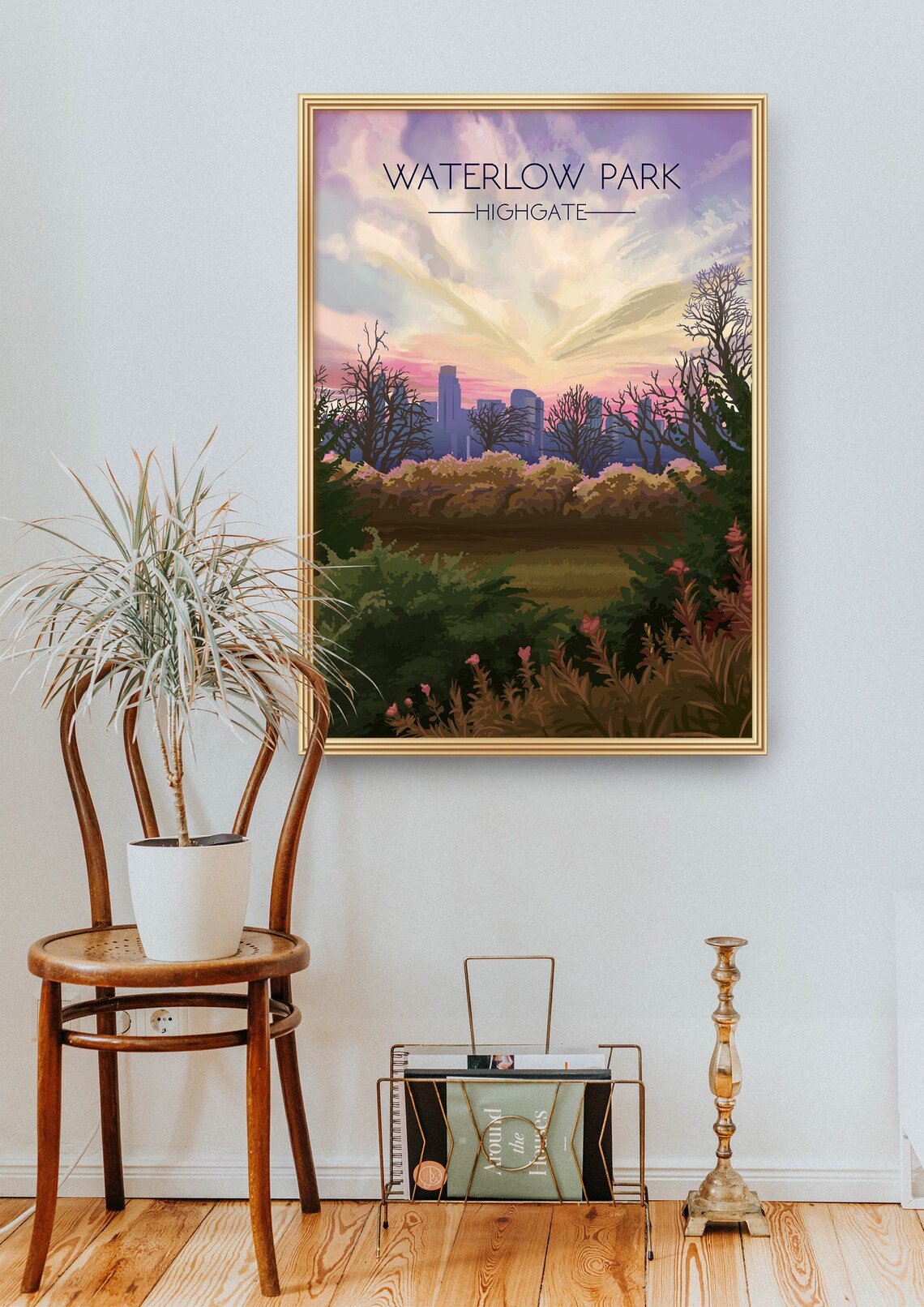 Waterlow Park, Highgate London Vintage Travel Poster - Image 2