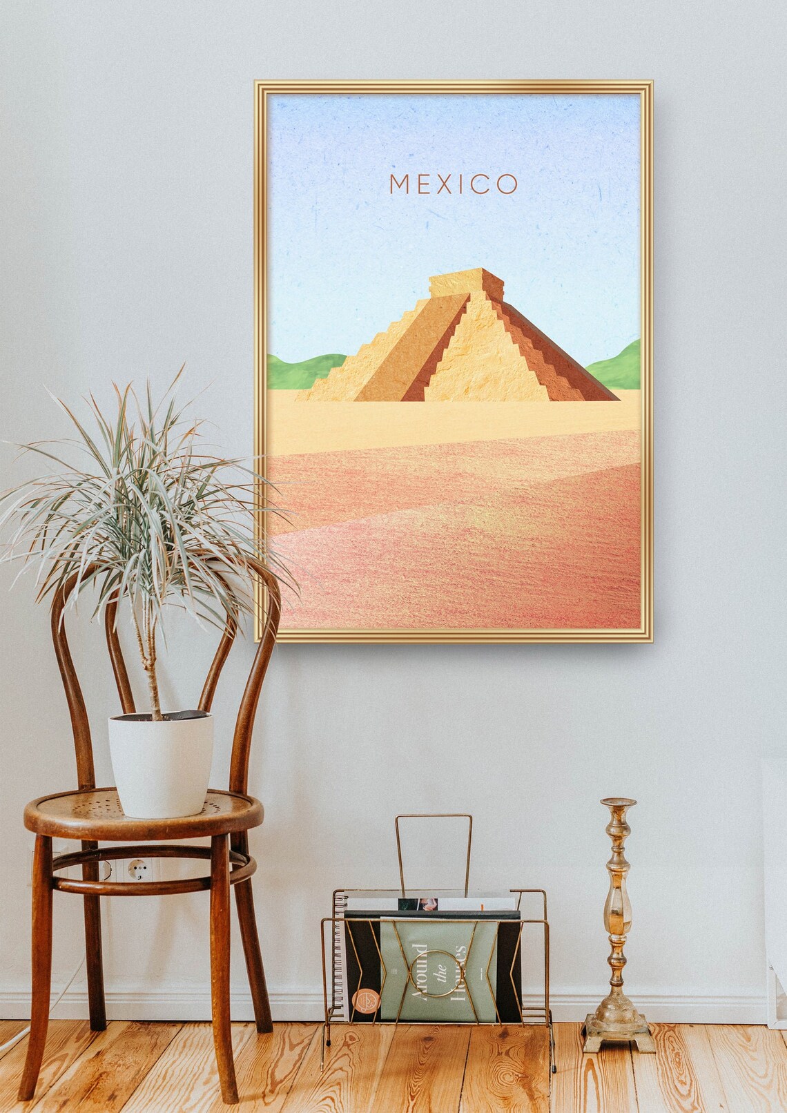 Mexico Chichen Itza Pyramid Minimalist Poster, El Castillo Desert Art - Image 2