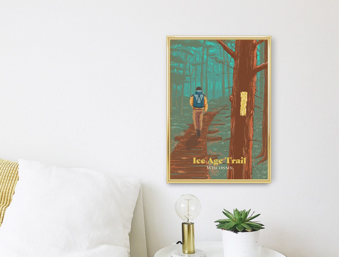 Ice Age Trail Wisconsin Travel Poster, Hiking Adventure - Image 3