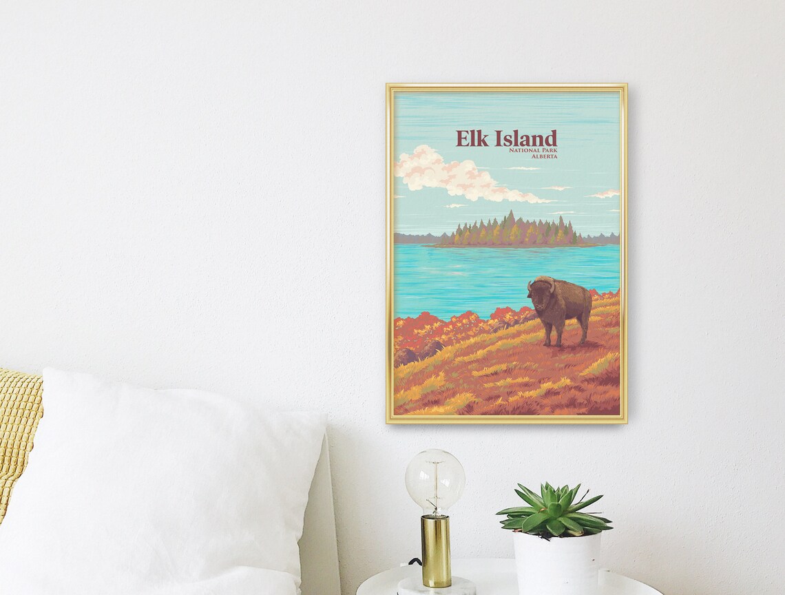 Elk Island National Park Vintage Travel Poster - Image 3