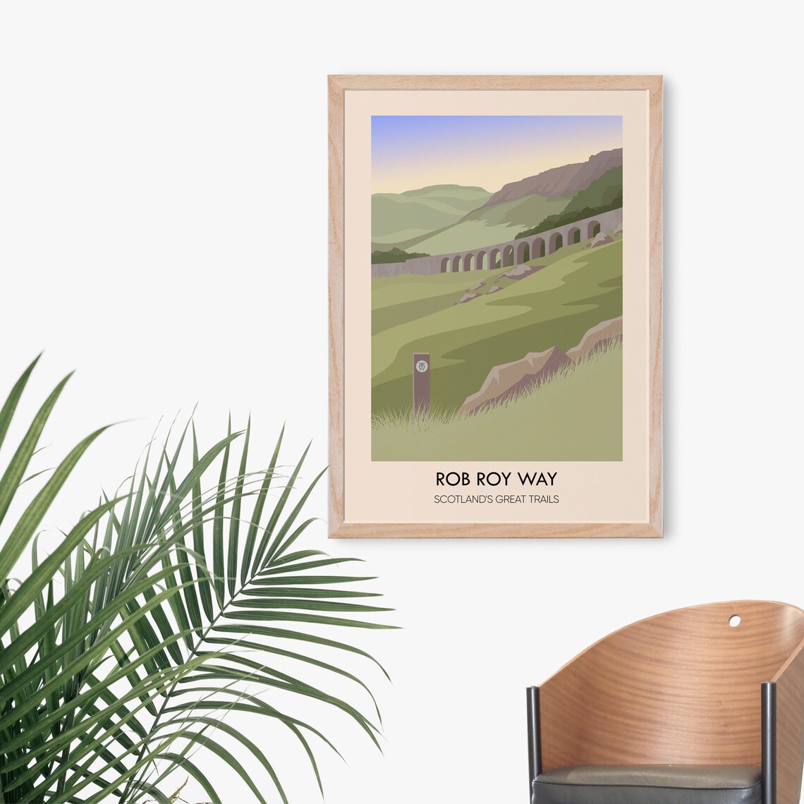 Rob Roy Way Stone Viaduct Over Green Hills Scotland Travel Poster - Image 3