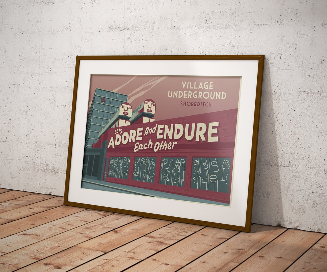 Village Underground Shoreditch London Adore And Endure Poster - Image 3