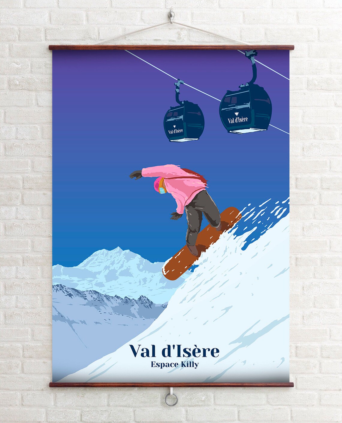 Val Disere Vintage Ski Resort Travel Poster - Image 3