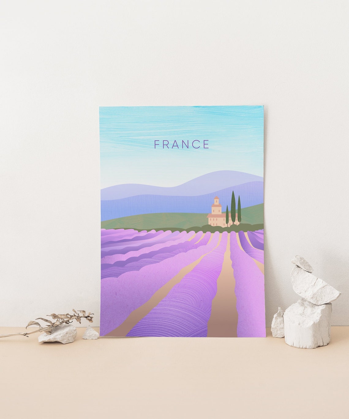 France Minimal Travel Poster Lavender Field Retro Travel Print Vintage French Wall Art South Of France Bordeaux Nice Marseille - Image 4