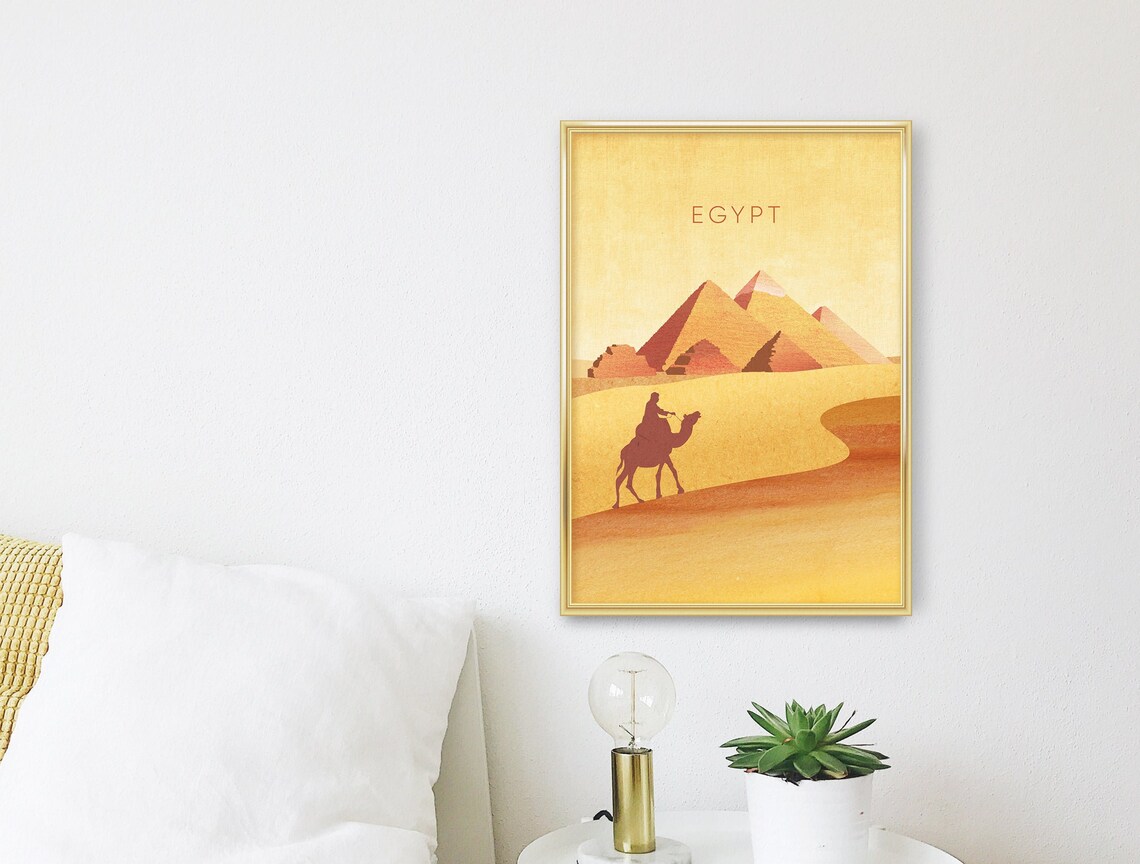 Egypt Great Pyramids of Giza Camel Desert Sunset Travel Poster - Image 3