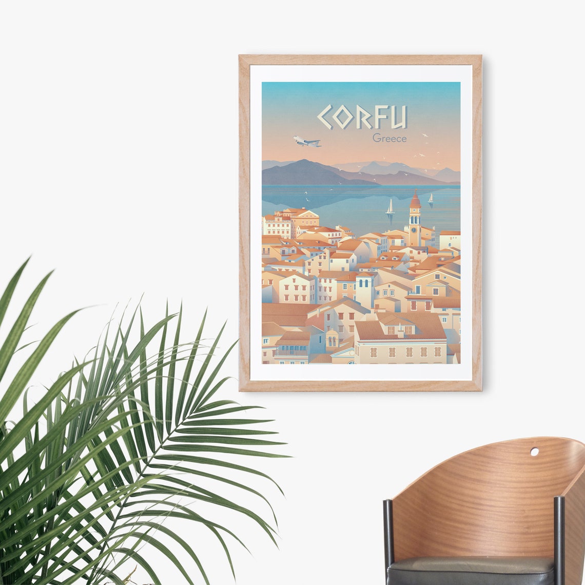 Corfu Old Town Rooftops Sunset Greek Ionian Island Travel Poster - Image 3