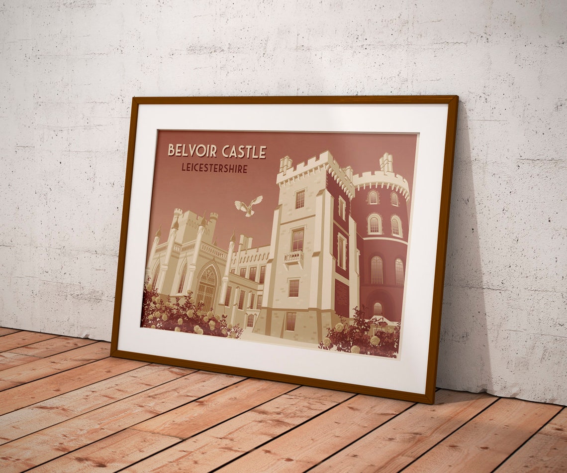 Belvoir Castle Poster Travel Print Vale Of Belvoir Rutland Water Vintage Travel Poster Grantham Retro Railway Art Melton Mowbray - Image 3