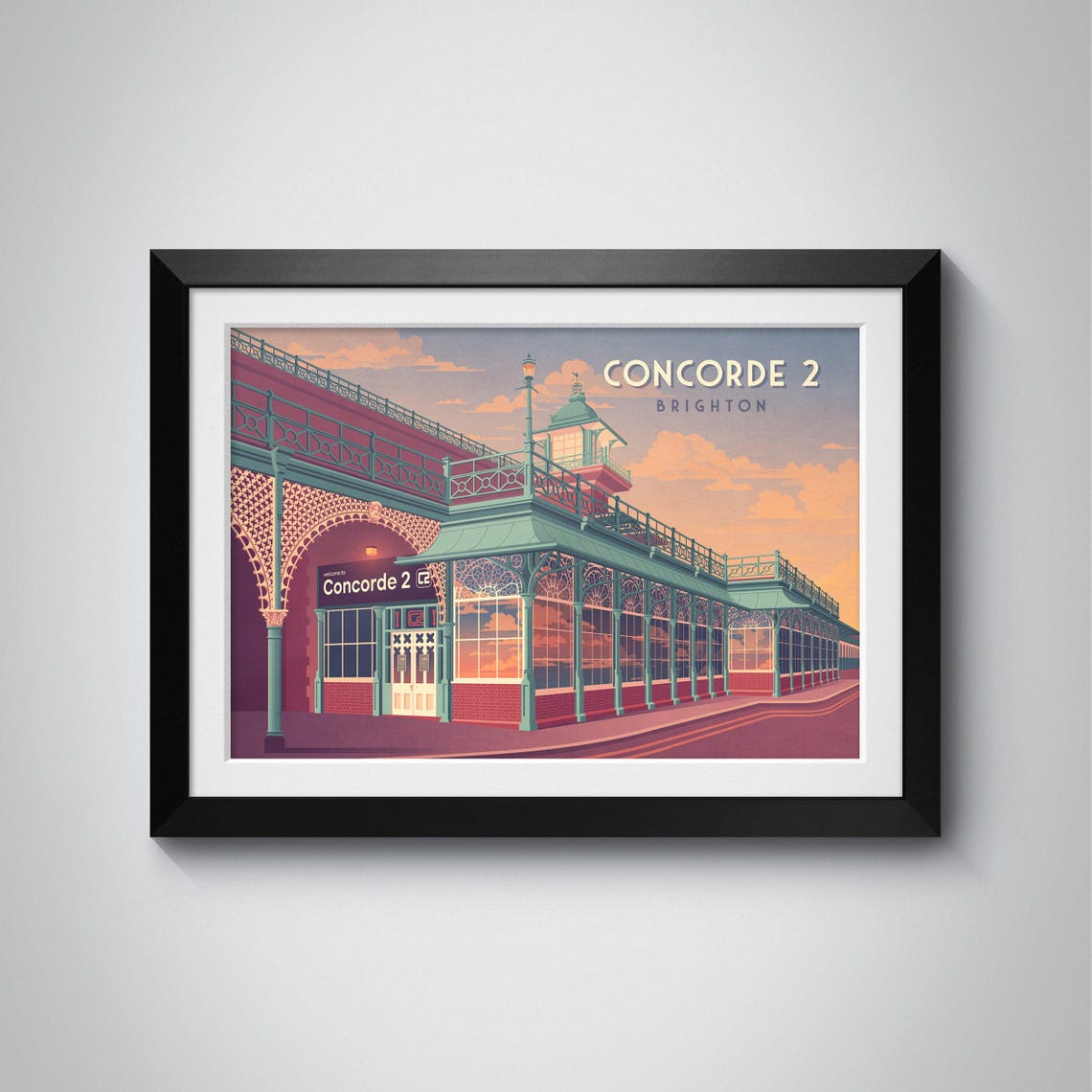 Concorde 2 Brighton Iconic Music Venue Travel Illustration Poster
