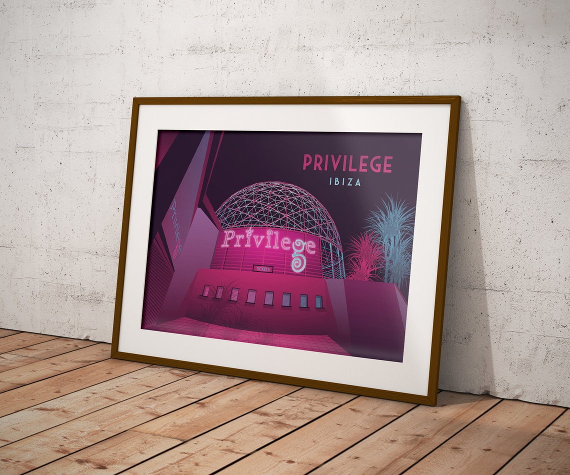 Privilege Ibiza Superclub Dome Neon Nightlife Poster Spain Art - Image 3