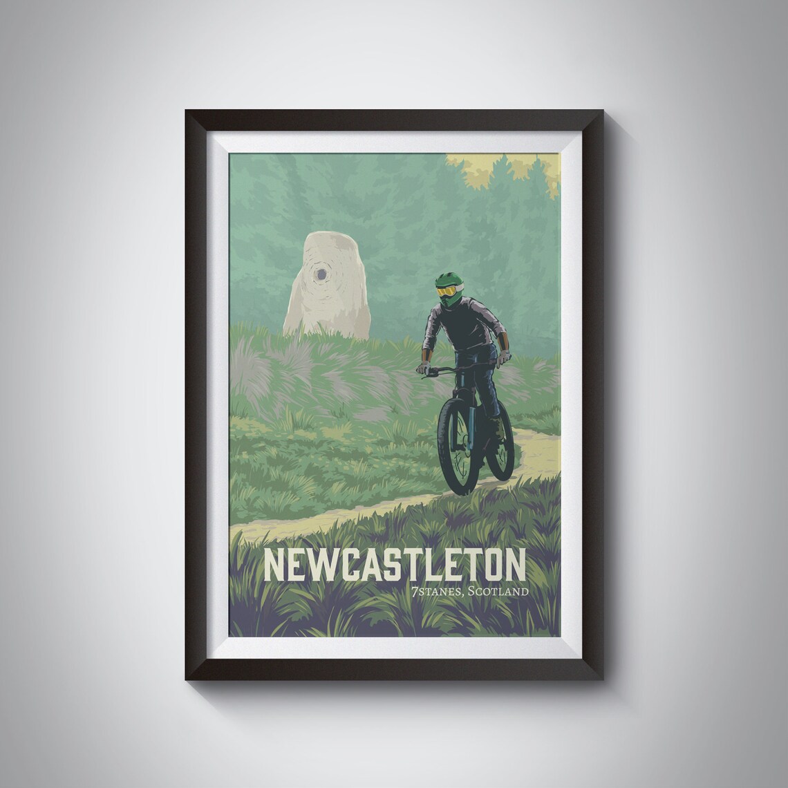 Newcastleton 7stanes Scotland Forest Trail Mountain Bike Poster