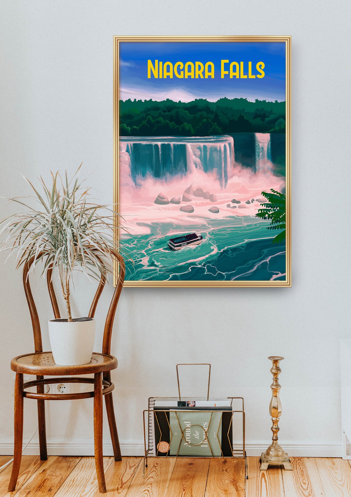Niagara Falls Horseshoe Falls Maid of the Mist Retro Travel Poster - Image 2
