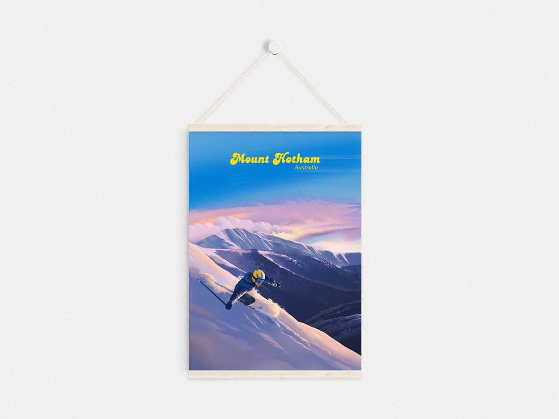 Mount Hotham Ski Resort Travel Poster, Victoria - Image 4