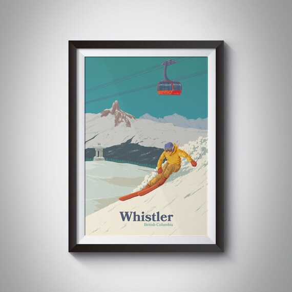 Whistler Blackcomb Ski Resort Travel Poster, Canada