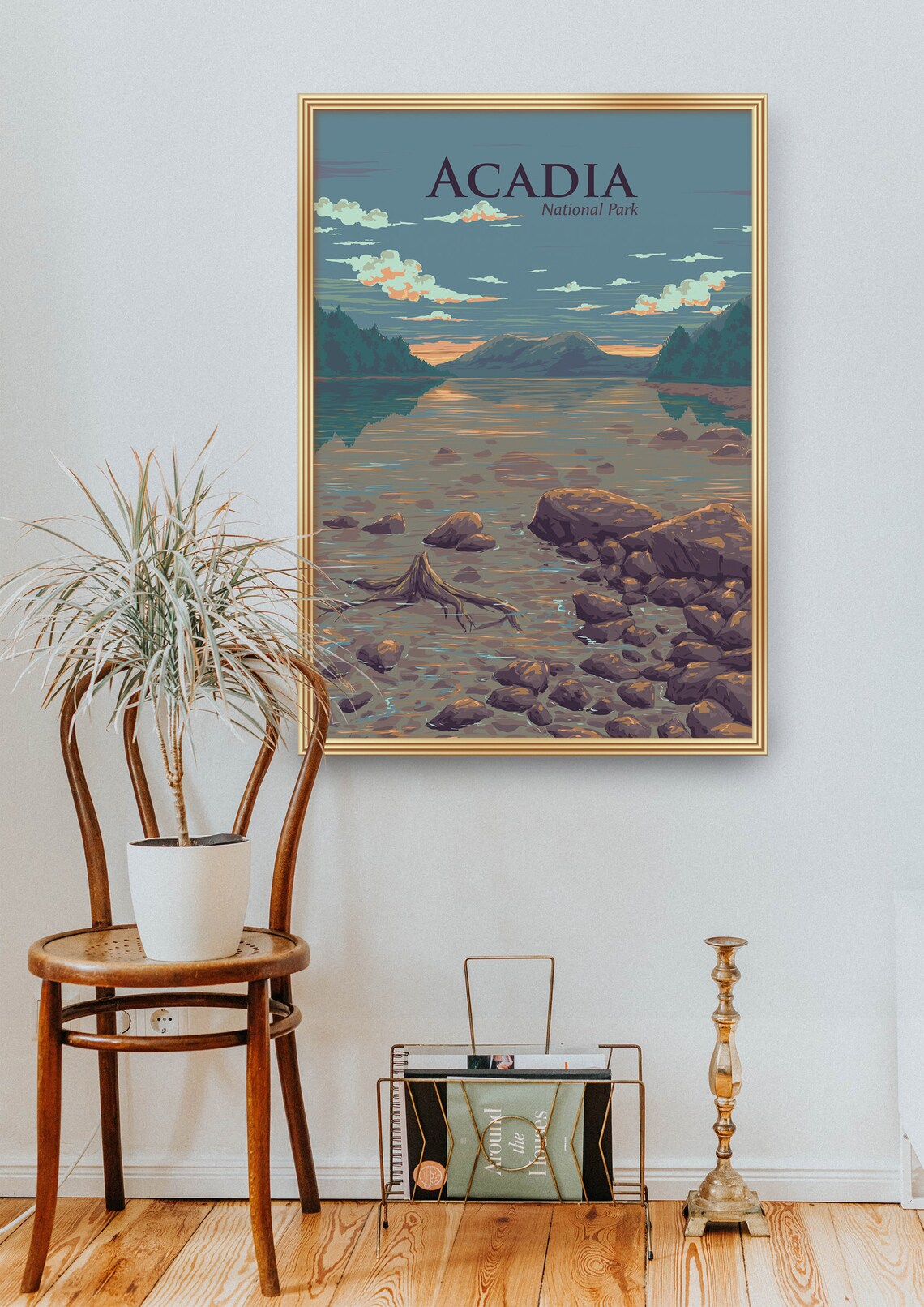 Acadia National Park Vintage Travel Poster, Maine USA - Image 2