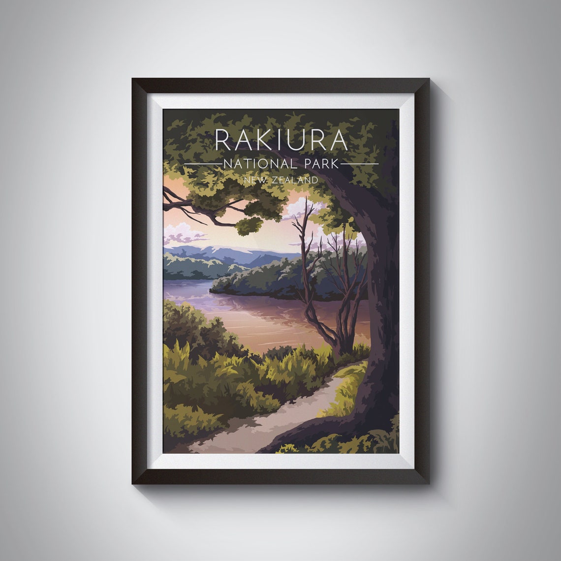 Rakiura National Park Poster Stewart Island New Zealand Travel Poster Vintage Travel Poster Abel Tasman Nz Wall Decor Framed Art Print