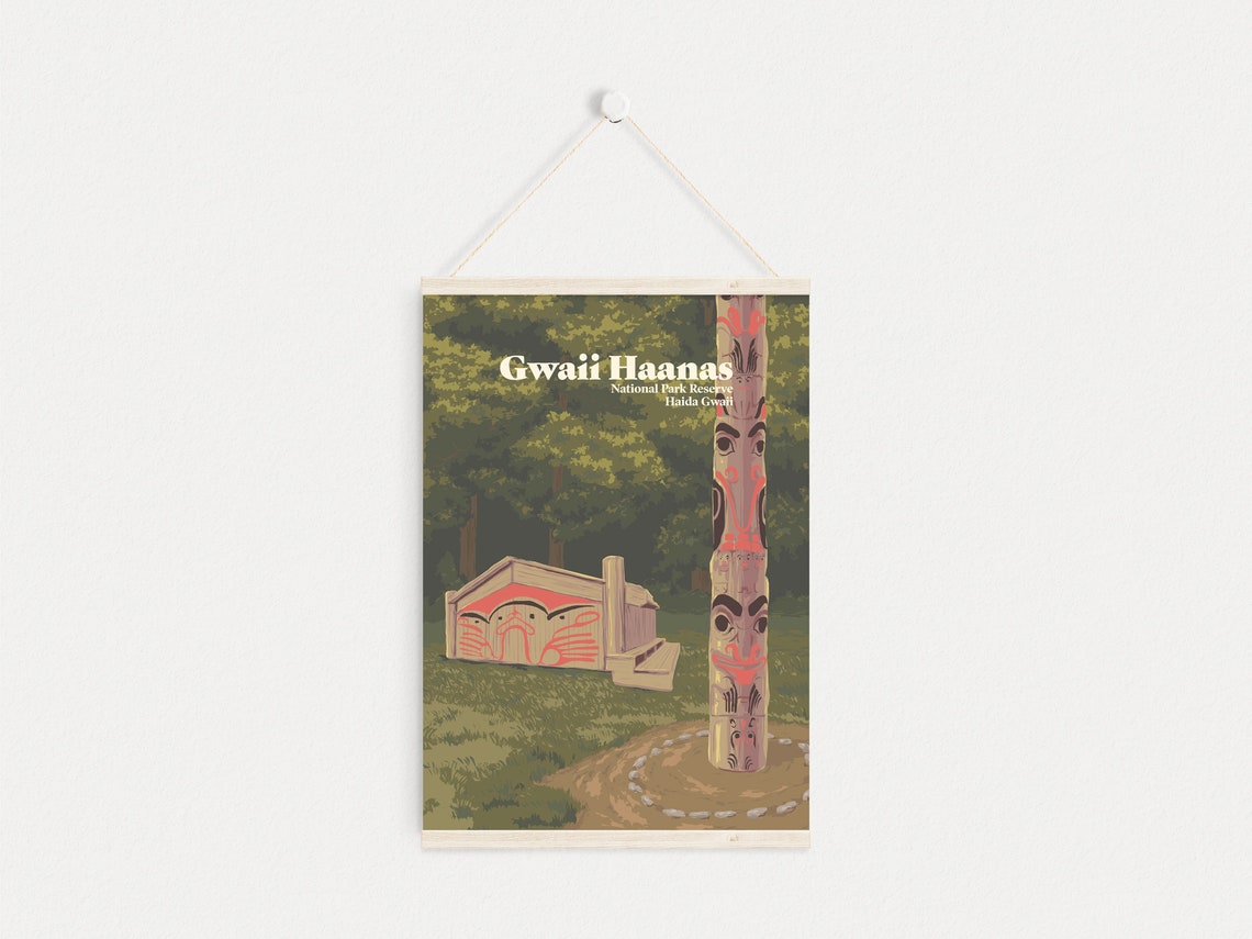 Gwaii Haanas National Park Reserve Haida Totem Pole Travel Poster - Image 4