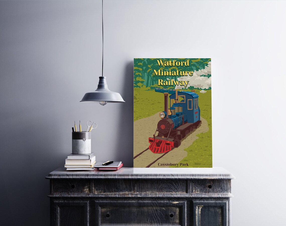 Watford Miniature Railway Travel Poster, Cassiobury Park - Image 3