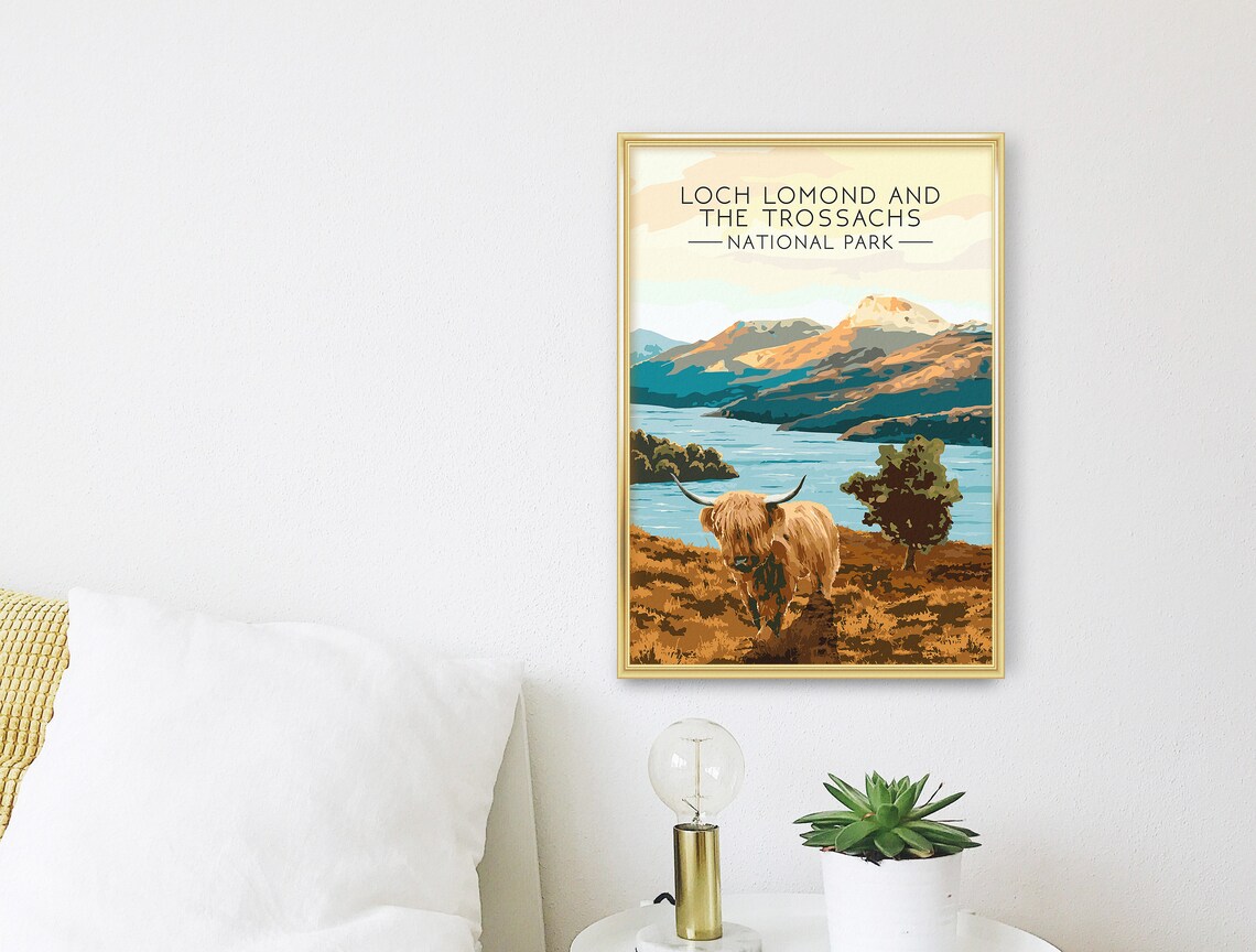 Loch Lomond Retro Travel Poster, Scottish Highlands - Image 3