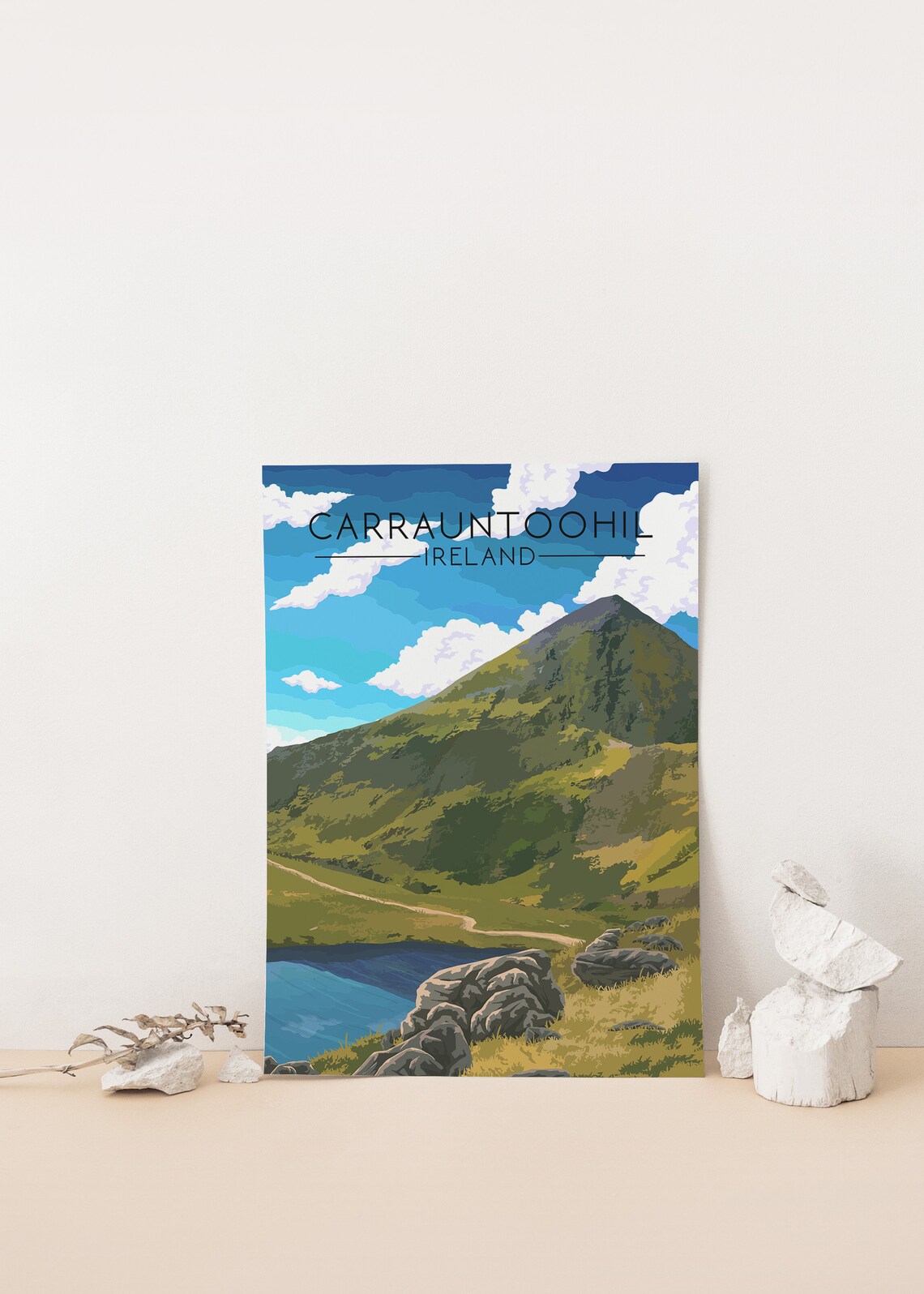 Carrauntoohil Ireland Retro Travel Poster Art Print - Image 4