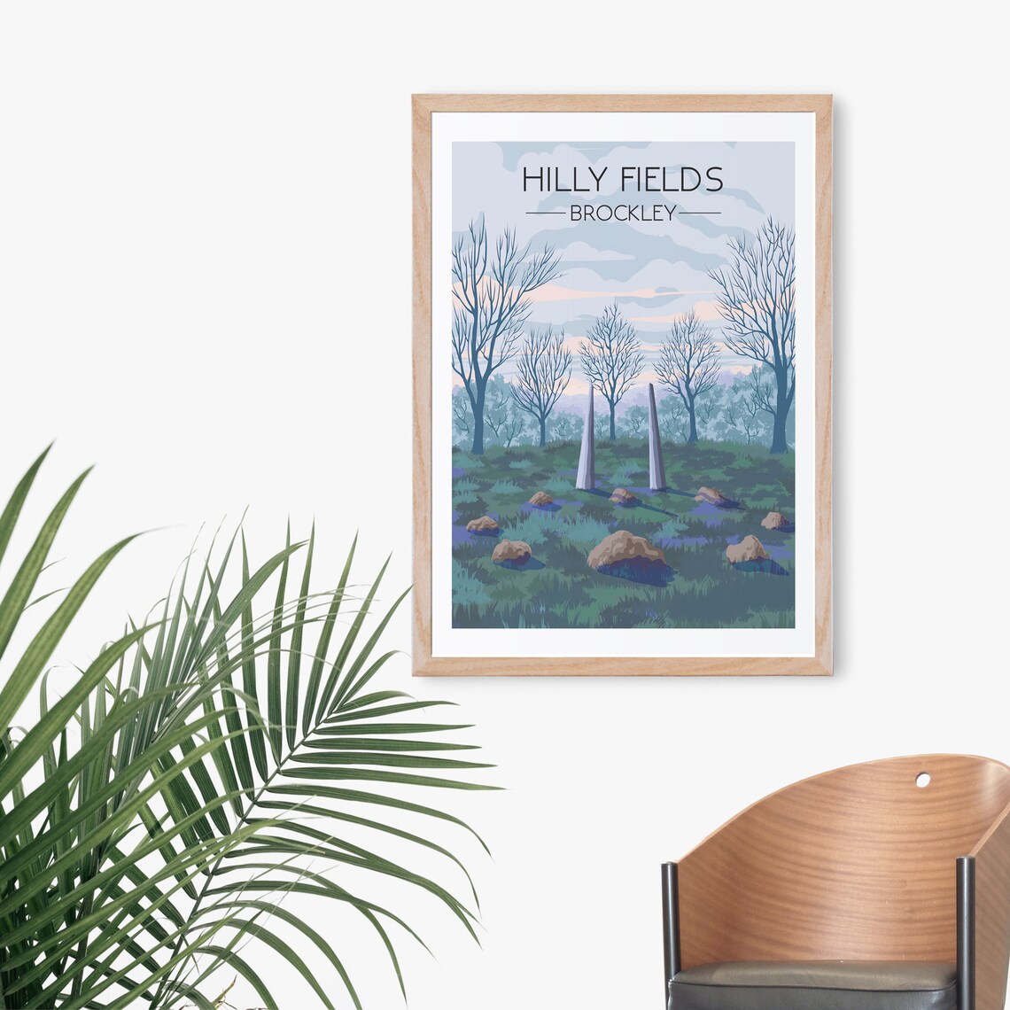 Hilly Fields Park London Vintage Travel Poster - Image 3